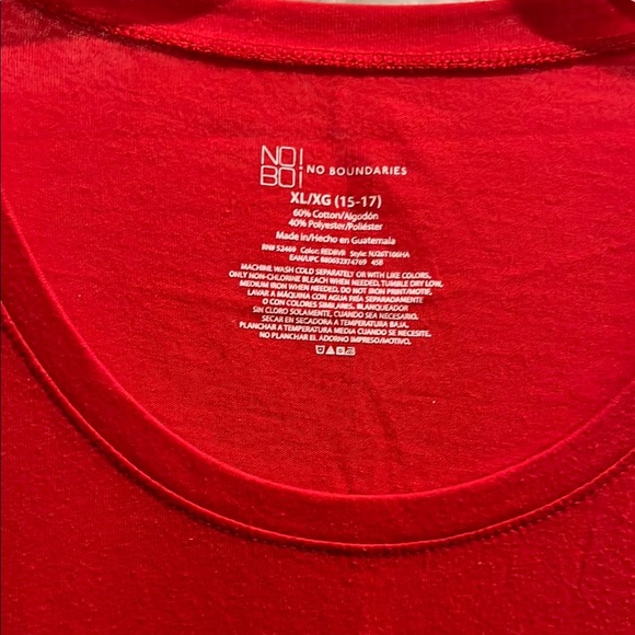 No Boundaries Red Fitted Short Sleeve T-Shirt - Picture 2 of 3